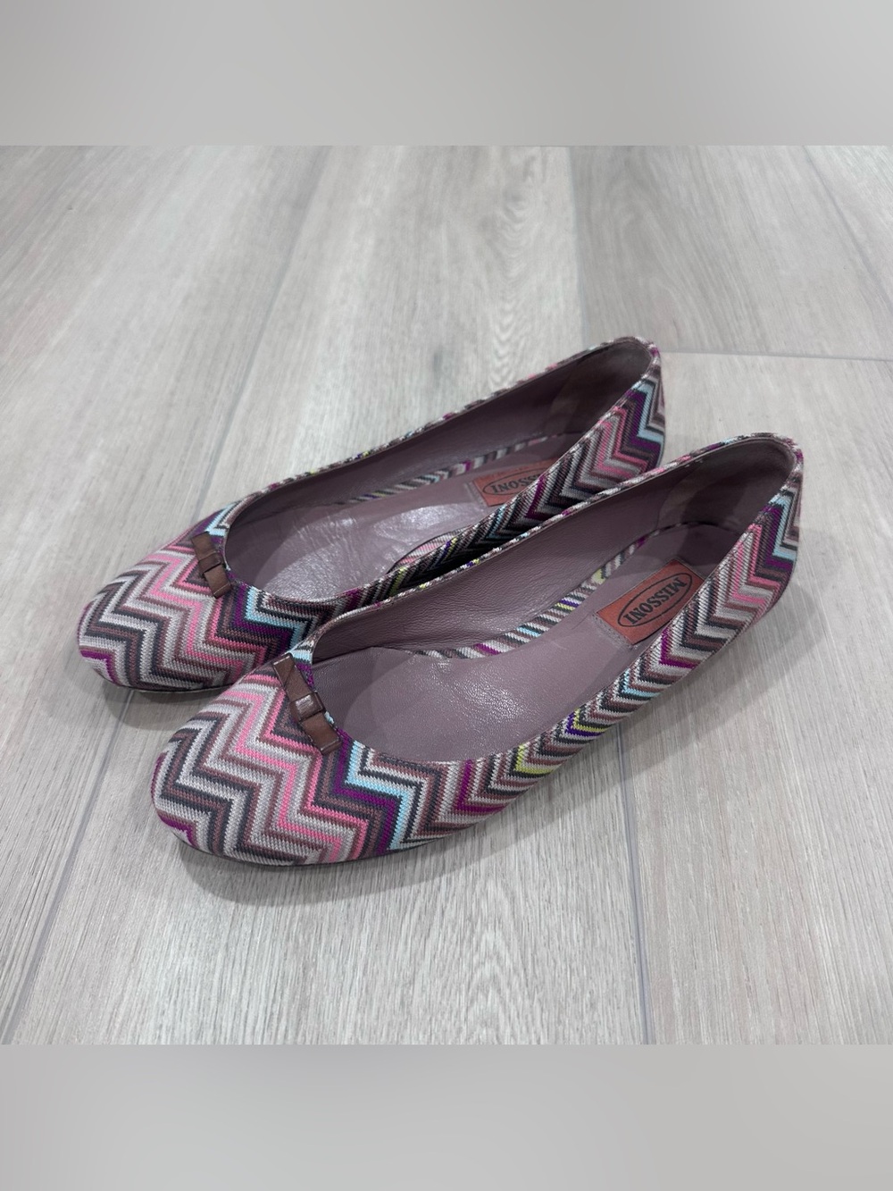 Missoni almond toe zig zag ballet flats size 37 US 6.5